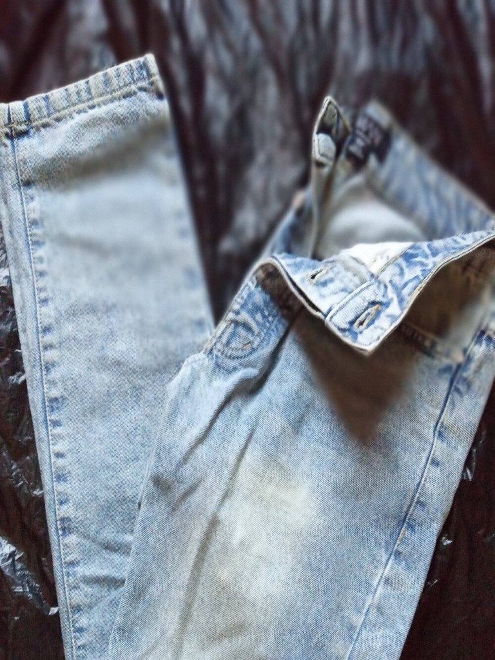 BoohooMan Mens Light Blue Button Fly Denim Mens 30